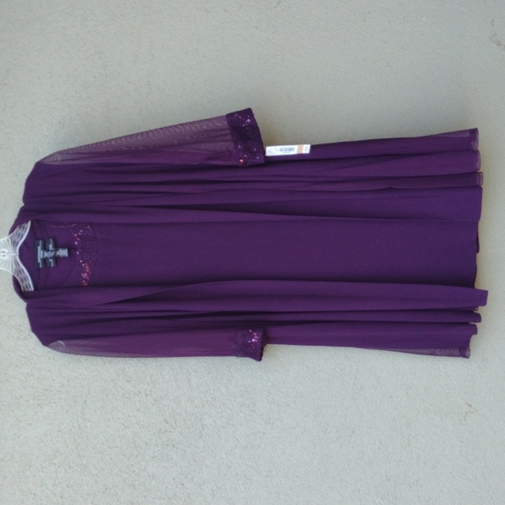 R&M Richards Deep Purple Dress and Duster Set Women's 12P